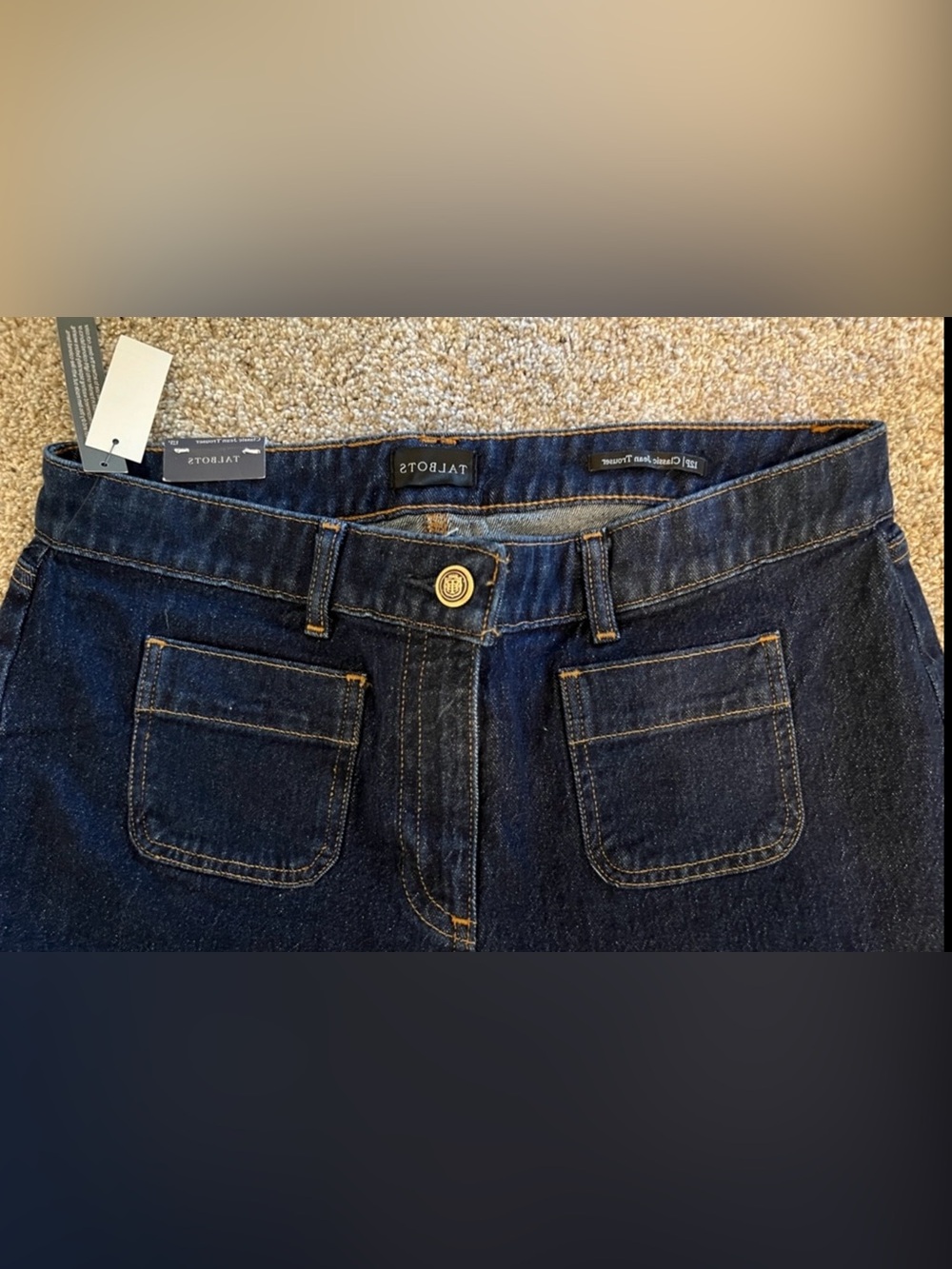 Talbots 12P NWT wide leg Jean trouser in dark blue